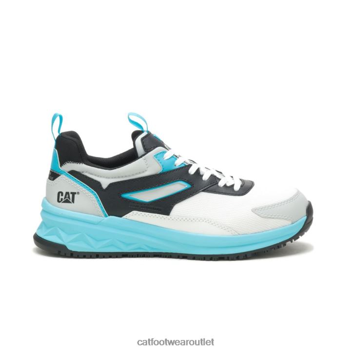 Men Caterpillar Streamline Runner Carbon Composite Toe Work Shoe Bright White/Blue 8FHTR83 | Work Shoes