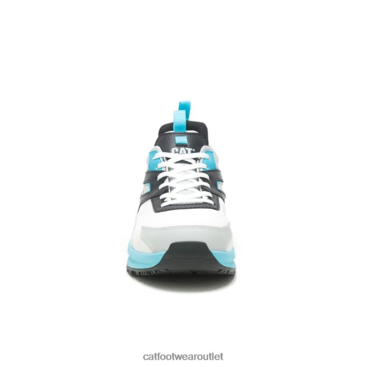 Men Caterpillar Streamline Runner Carbon Composite Toe Work Shoe Bright White/Blue 8FHTR83 | Work Shoes