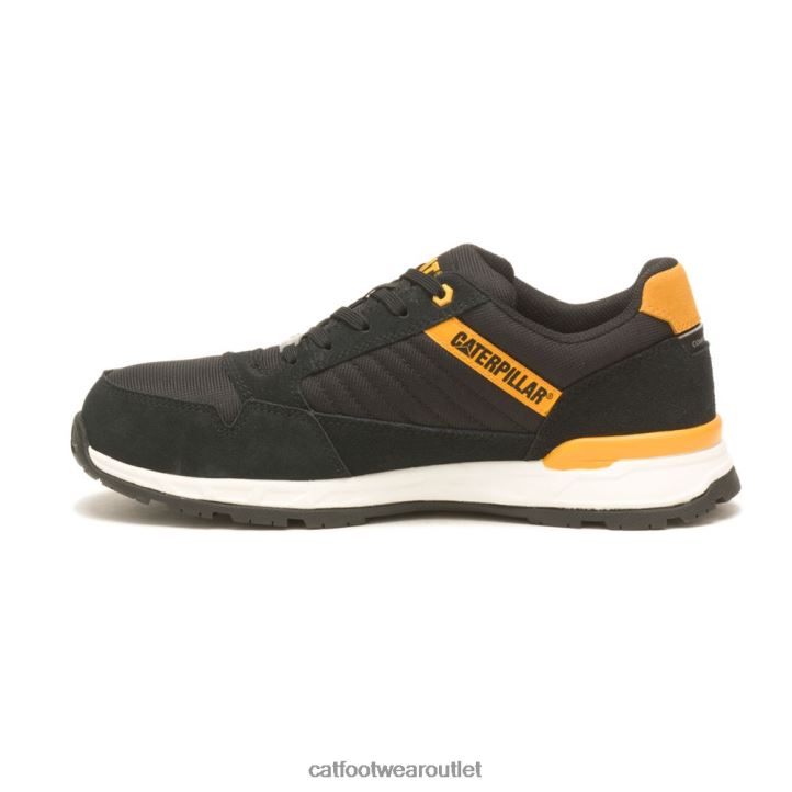 Men Caterpillar Venward Composite Toe Work Shoe Black/Cat Yellow 8FHTR85 | Work Shoes