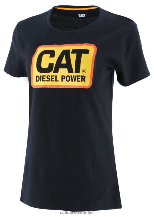 Women Caterpillar Diesel Power Tee Black 8FHTR314 | Tops & Outerwear