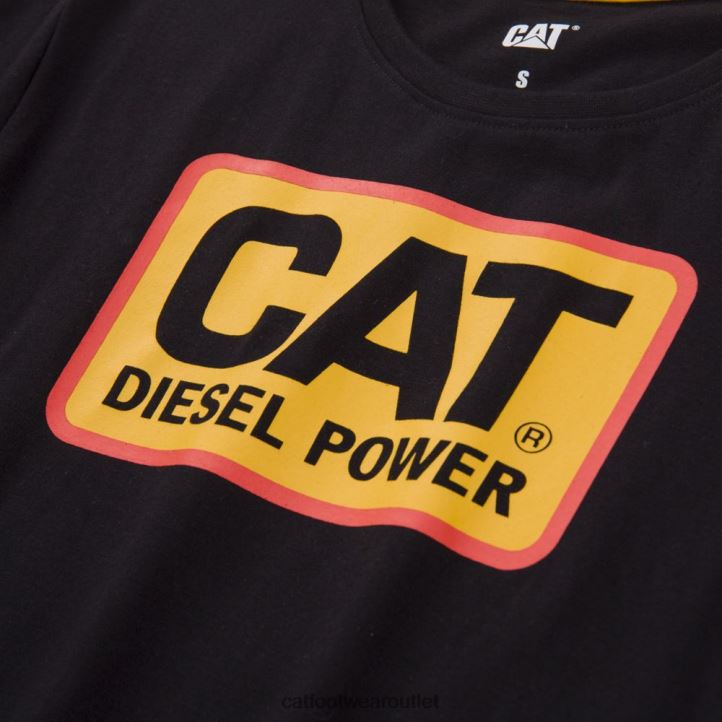 Women Caterpillar Diesel Power Tee Black 8FHTR314 | Tops & Outerwear