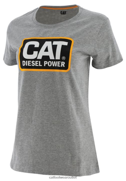 Women Caterpillar Diesel Power Tee Grey 8FHTR313 | Tops & Outerwear