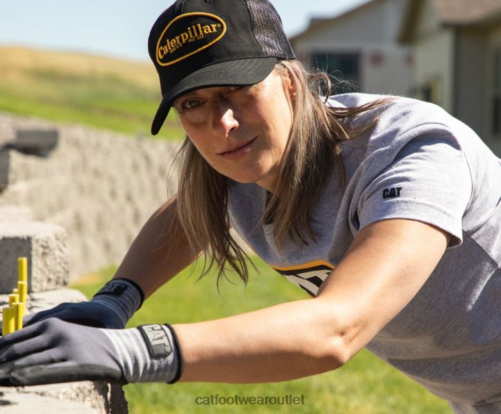 Women Caterpillar Diesel Power Tee Grey 8FHTR313 | Tops & Outerwear