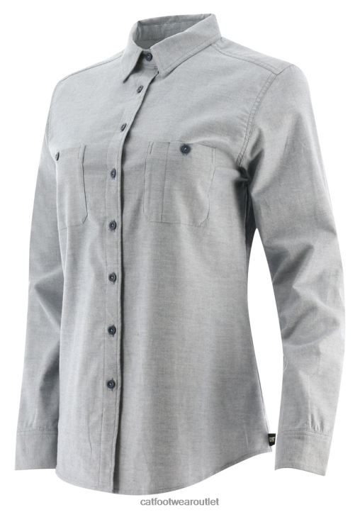 Women Caterpillar Oxford Long Sleeve Shirt Denim Blue 8FHTR312 | Tops & Outerwear