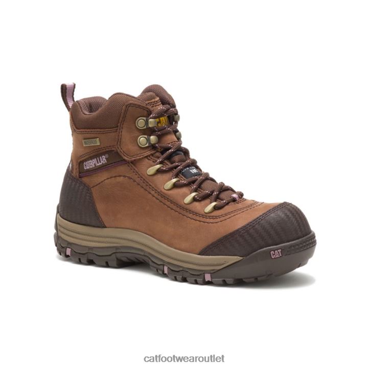 Women Caterpillar Ally Waterproof Composite Toe Work Boot Brown 8FHTR282 | Work Boots
