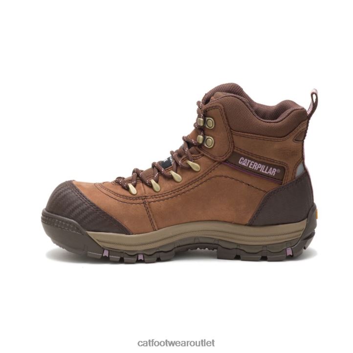 Women Caterpillar Ally Waterproof Composite Toe Work Boot Brown 8FHTR282 | Work Boots