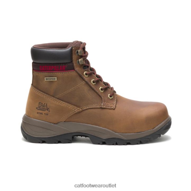 Women Caterpillar Dryverse 6" Waterproof Steel Toe Work Boot Dark Brown 8FHTR284 | Work Boots