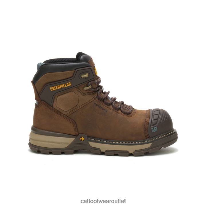 Women Caterpillar Excavator Superlite Waterproof Thinsulate Carbon Composite Toe Work Boot Dark Brown 8FHTR283 | Work Boots