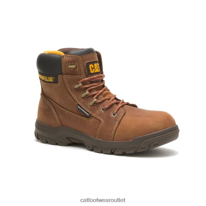 Women Caterpillar Resorption Waterproof Composite Toe Work Boot Brown 8FHTR266 | Work Boots