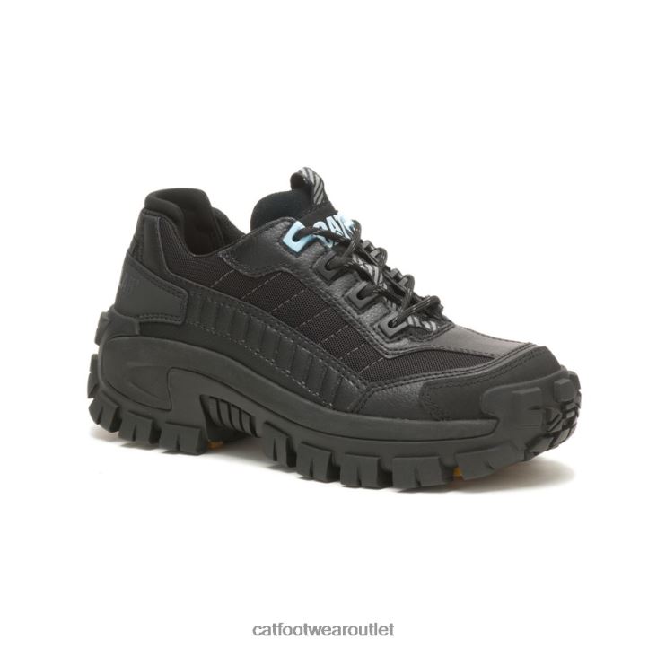 Women Caterpillar Invader Steel Toe Work Shoe Black/Light Blue 8FHTR288 | Work Shoes