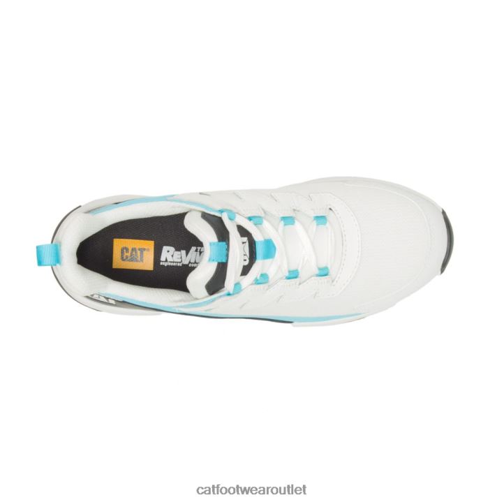 Women Caterpillar Streamline Runner Carbon Composite Toe Work Shoe Bright White/Blue 8FHTR291 | Work Shoes