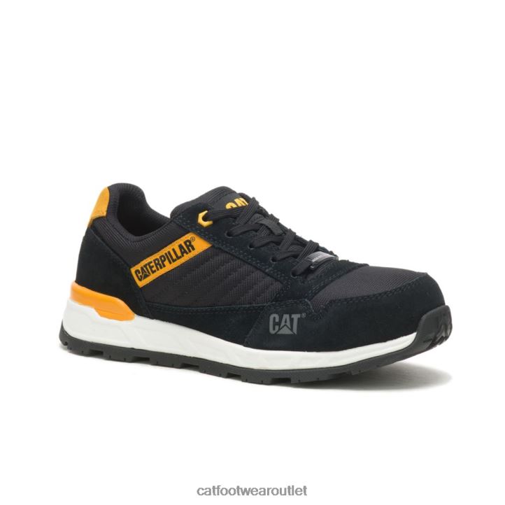 Women Caterpillar Venward Composite Toe Work Shoe Black/Cat Yellow 8FHTR294 | Work Shoes