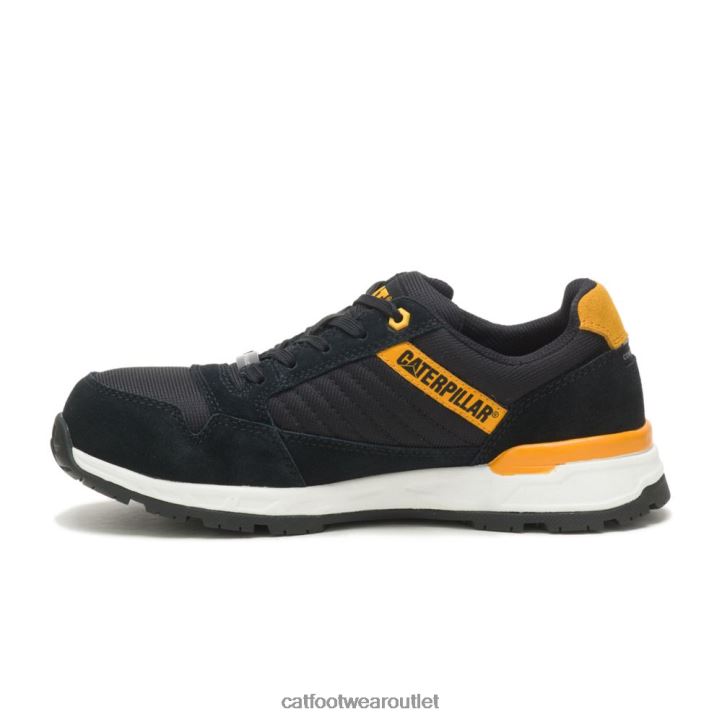 Women Caterpillar Venward Composite Toe Work Shoe Black/Cat Yellow 8FHTR294 | Work Shoes